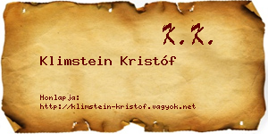 Klimstein Kristóf névjegykártya
