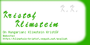 kristof klimstein business card