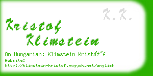 kristof klimstein business card